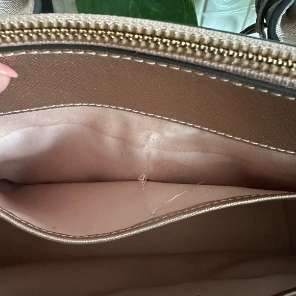 Tory Burch Robinson Small Double-Zip Tote Rose Gold Handbag - Picture 11 of 15